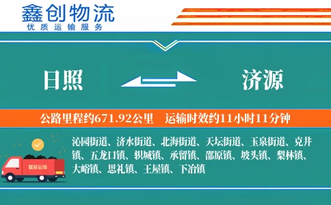 日照到济源物流公司