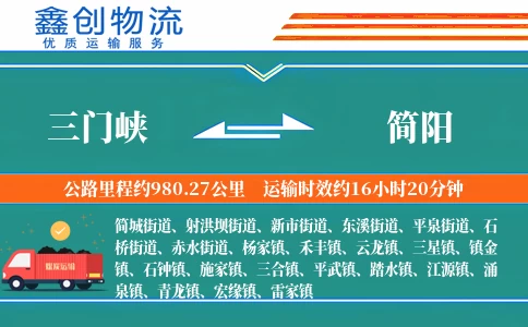 三门峡到简阳物流公司