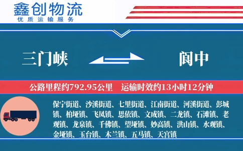 三门峡到阆中物流公司