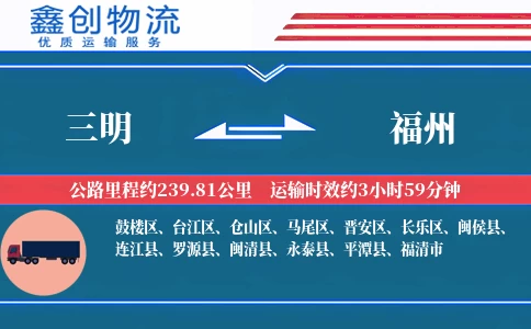 三明到福州物流公司