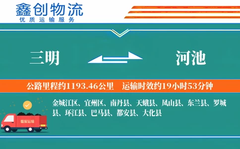 三明到河池物流公司