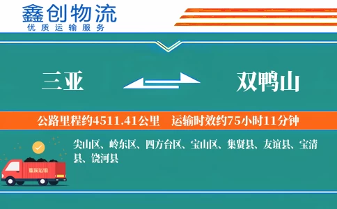 三亚到双鸭山物流公司