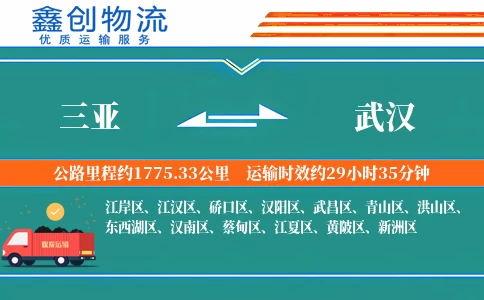 三亚到武汉物流公司