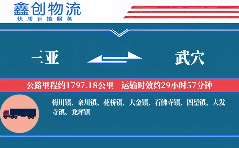 三亚到武穴物流公司