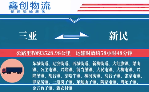 三亚到新民物流公司