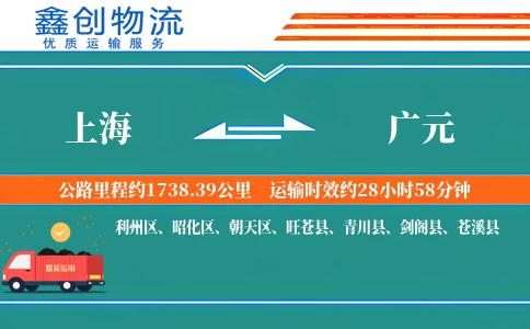 上海到广元物流公司