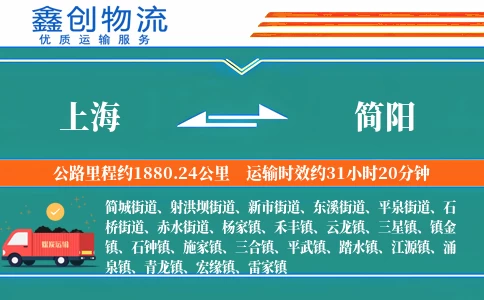 上海到简阳物流公司