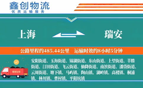 上海到瑞安物流公司