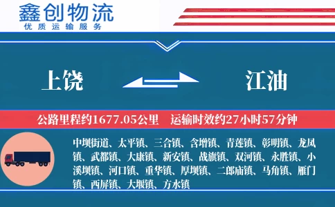 上饶到江油物流公司