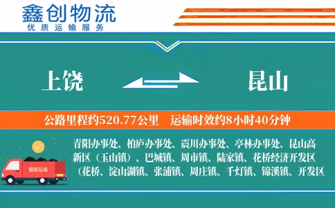 上饶到昆山物流公司