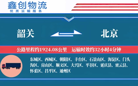 韶关到北京物流公司