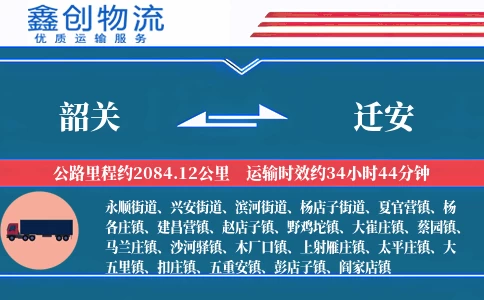 韶关到迁安物流公司