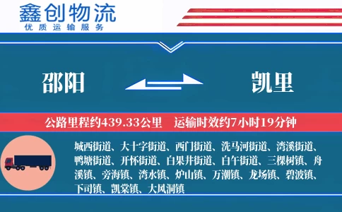 邵阳到凯里物流公司