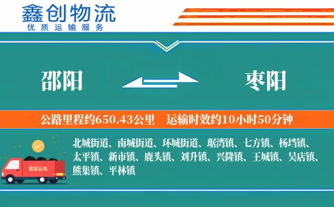 邵阳到枣阳物流公司