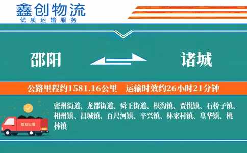 邵阳到诸城物流公司