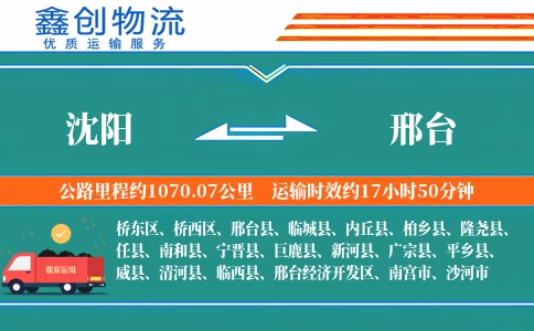 沈阳到邢台物流公司