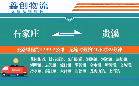 石家庄到贵溪物流公司