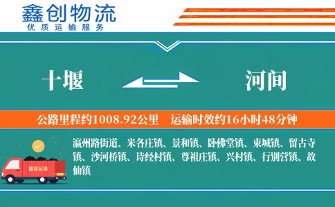 十堰到河间物流公司