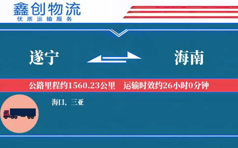 遂宁到海南物流公司