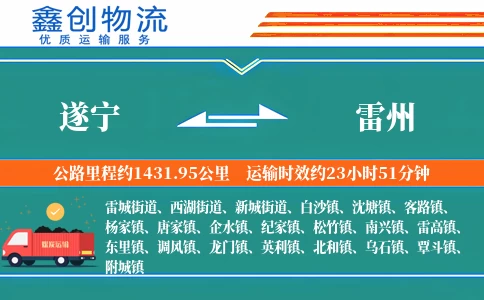 遂宁到雷州物流公司