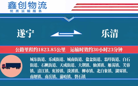 遂宁到乐清物流公司