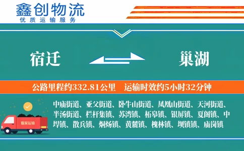 宿迁到巢湖物流公司