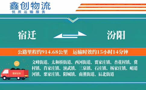 宿迁到汾阳物流公司