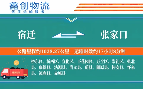 宿迁到张家口物流公司