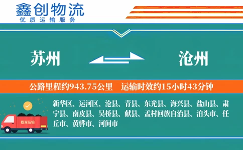 苏州到沧州物流公司