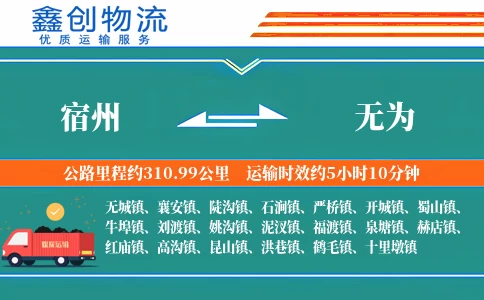 宿州到无为物流公司