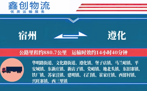 宿州到遵化物流公司