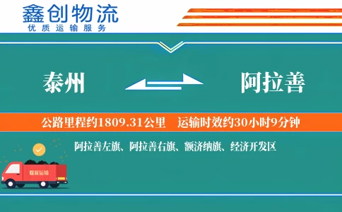 泰州到阿拉善物流公司