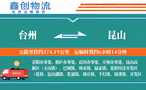 台州到昆山物流公司