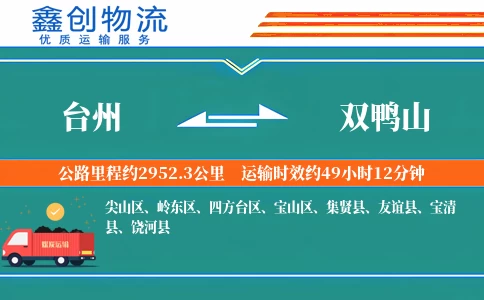 台州到双鸭山物流公司
