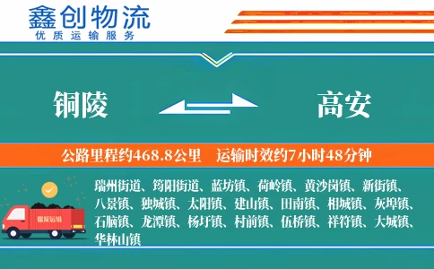 铜陵到高安物流公司