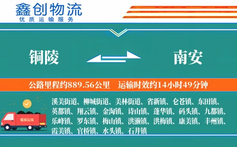 铜陵到南安物流公司