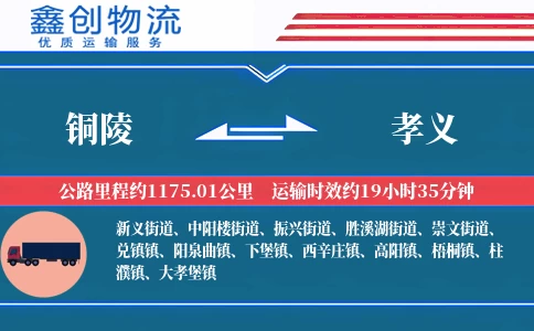 铜陵到孝义物流公司