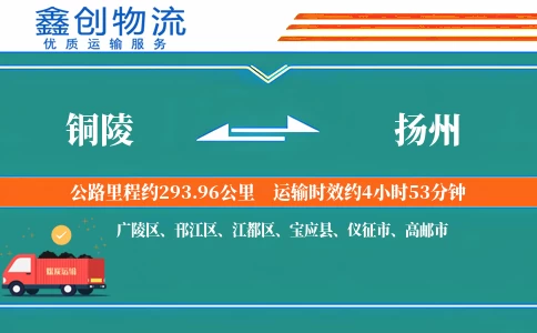 铜陵到扬州物流公司