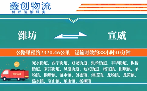 潍坊到宣威物流公司