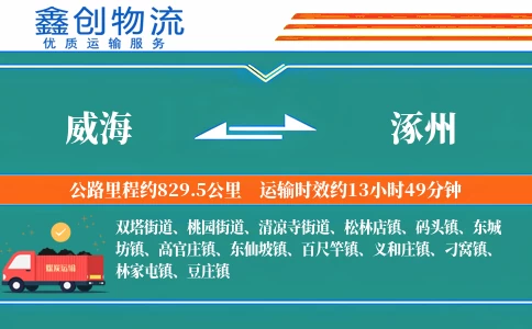 威海到涿州物流公司