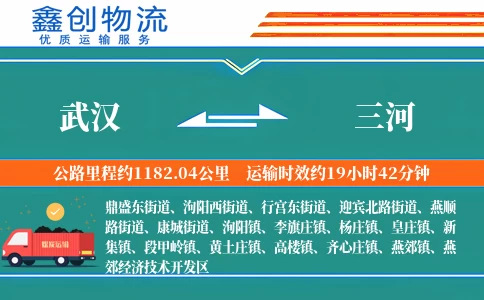 武汉到三河物流公司