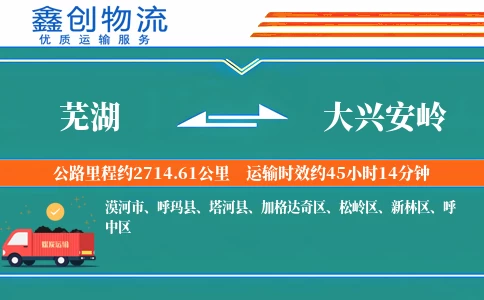 芜湖到大兴安岭物流公司