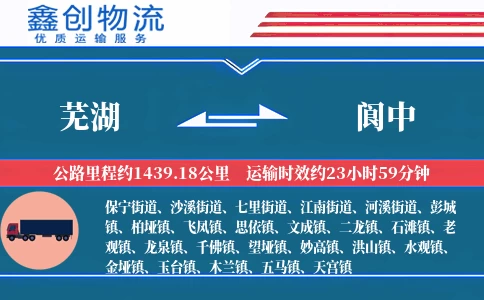 芜湖到阆中物流公司