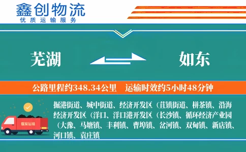 芜湖到如东物流公司