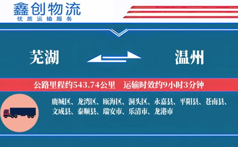 芜湖到温州物流公司