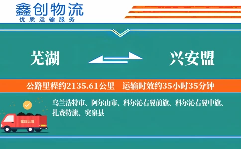 芜湖到兴安盟物流公司