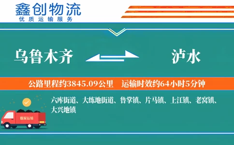乌鲁木齐到泸水物流公司