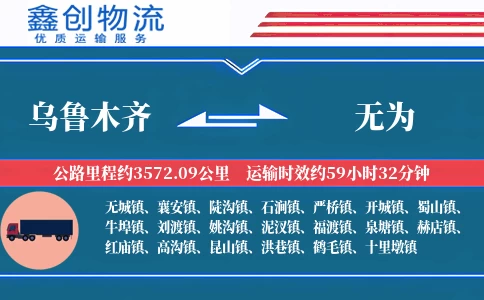 乌鲁木齐到无为物流公司