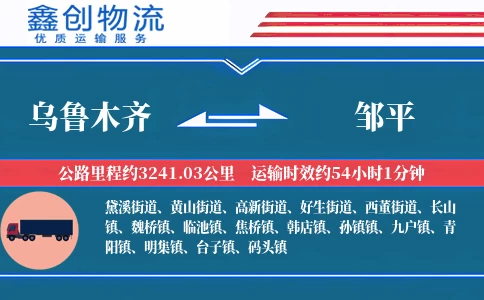 乌鲁木齐到邹平物流公司