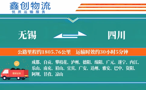 无锡到四川物流公司